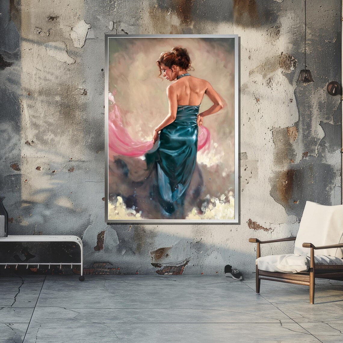 Elegant Woman In Teal Gown, Impressionist Art Print - Image 6