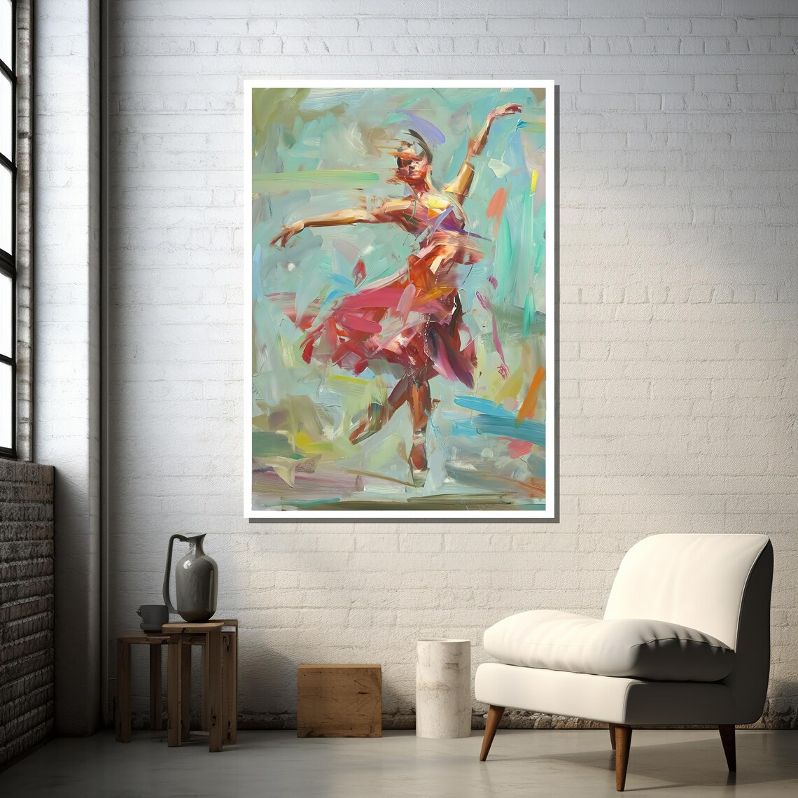 Abstract Ballerina, Modern Impressionist Ballet Decor - Image 3