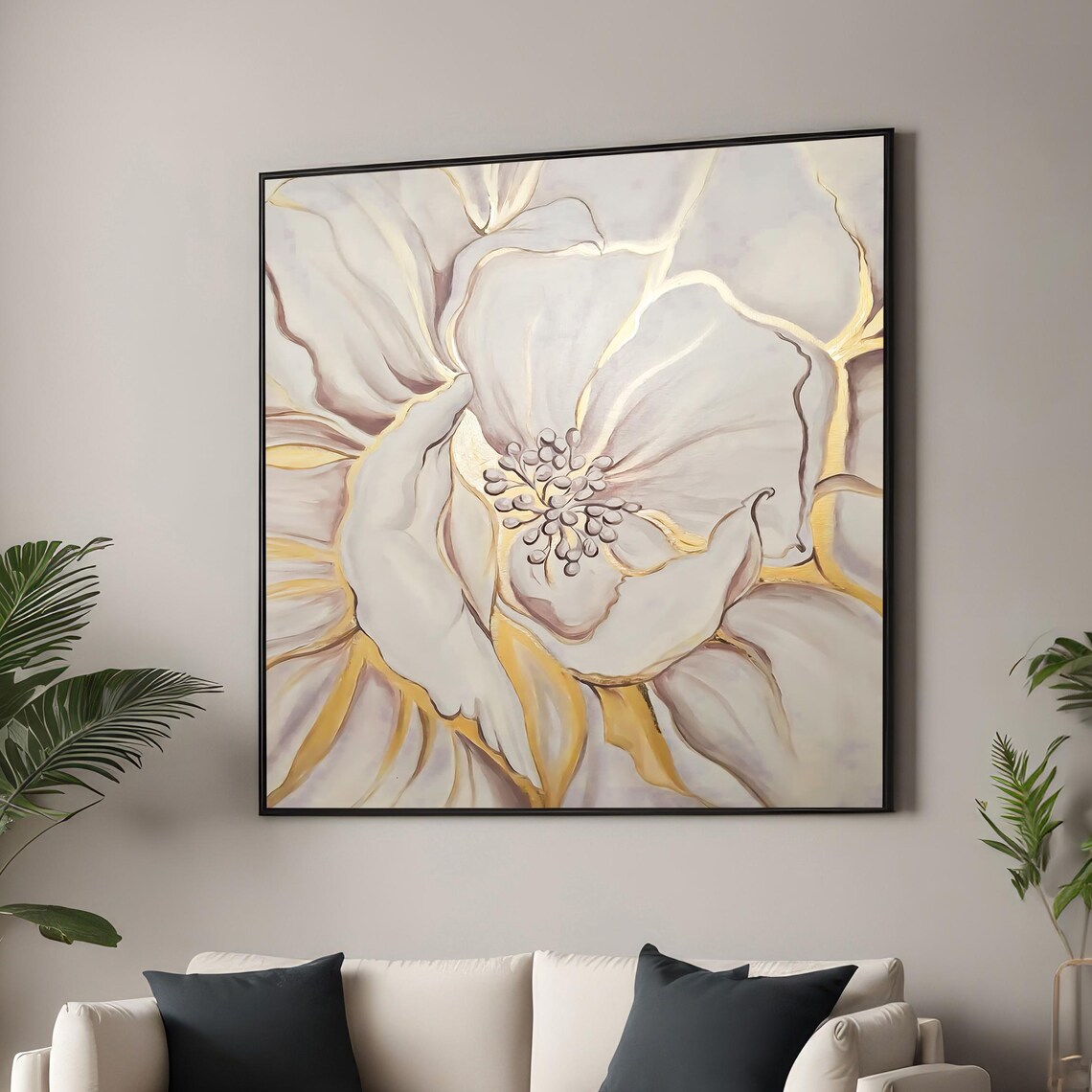 Elegant Flower Print, Minimalist Floral Decor