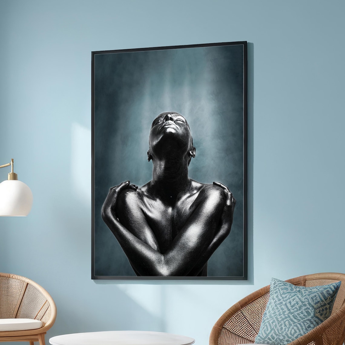 Modern Abstract Black Figure Art, Minimalist Wall Art Print