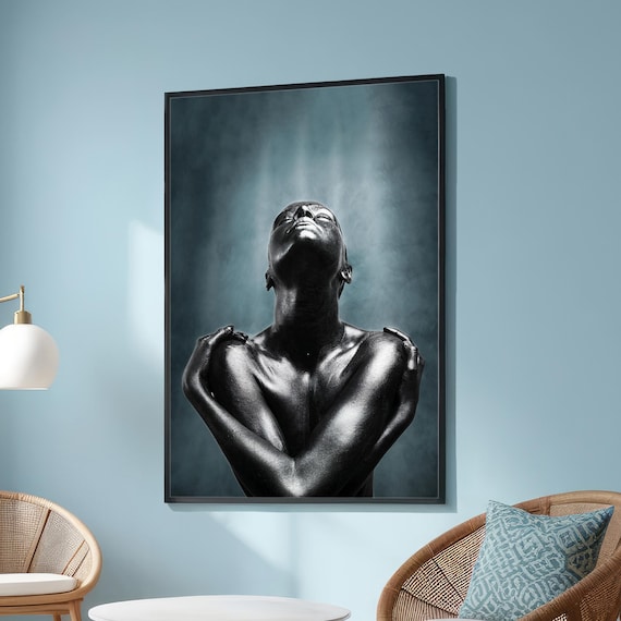 Modern Abstract Black Figure Art, Minimalist Wall Art Print