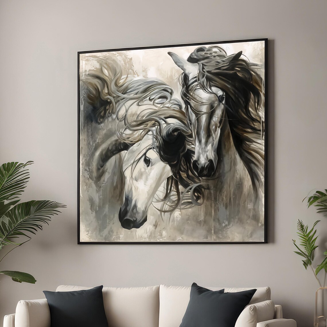 Graceful Horses In Motion Art Print