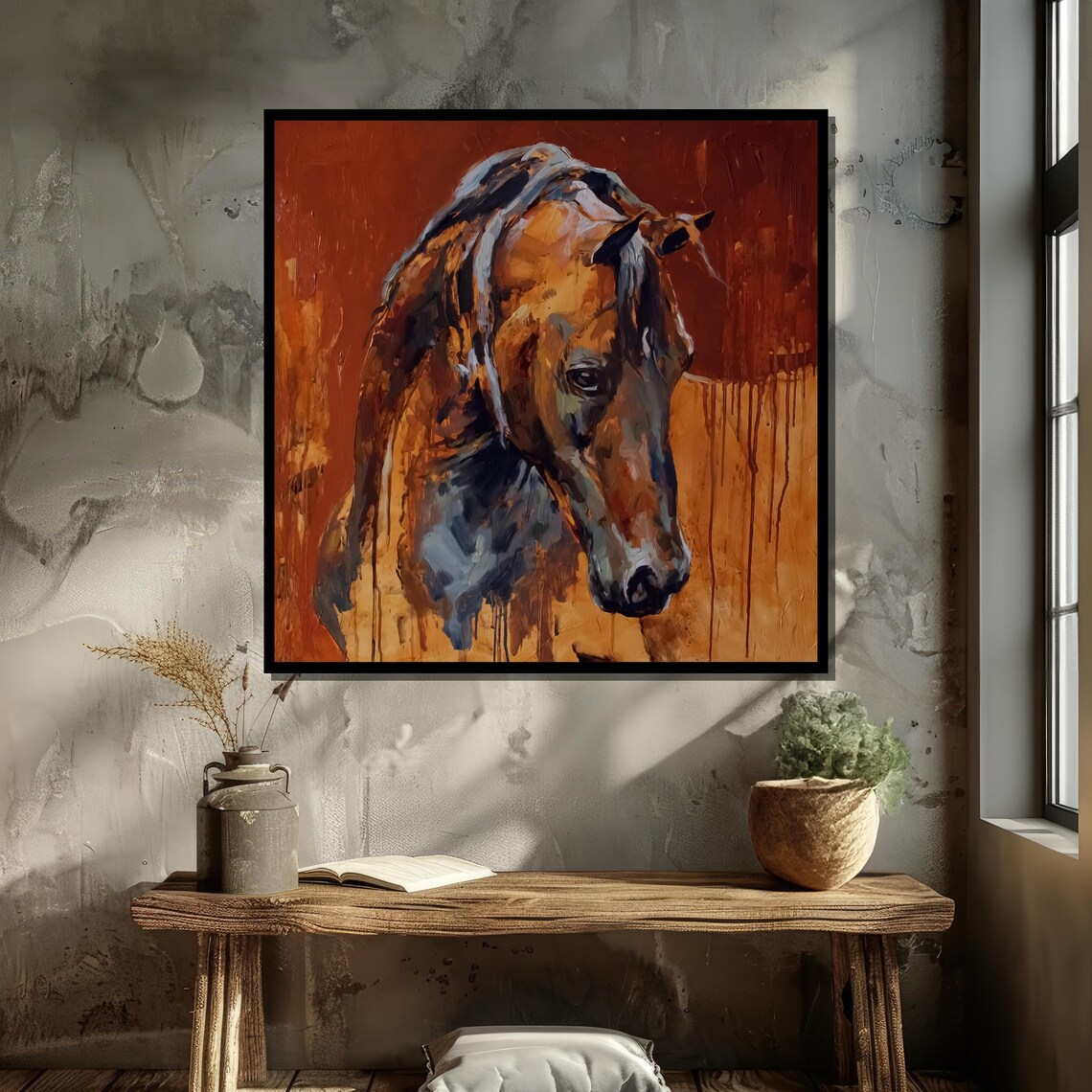 Abstract Horse Art Print, Rustic Farmhouse Decor - Image 5