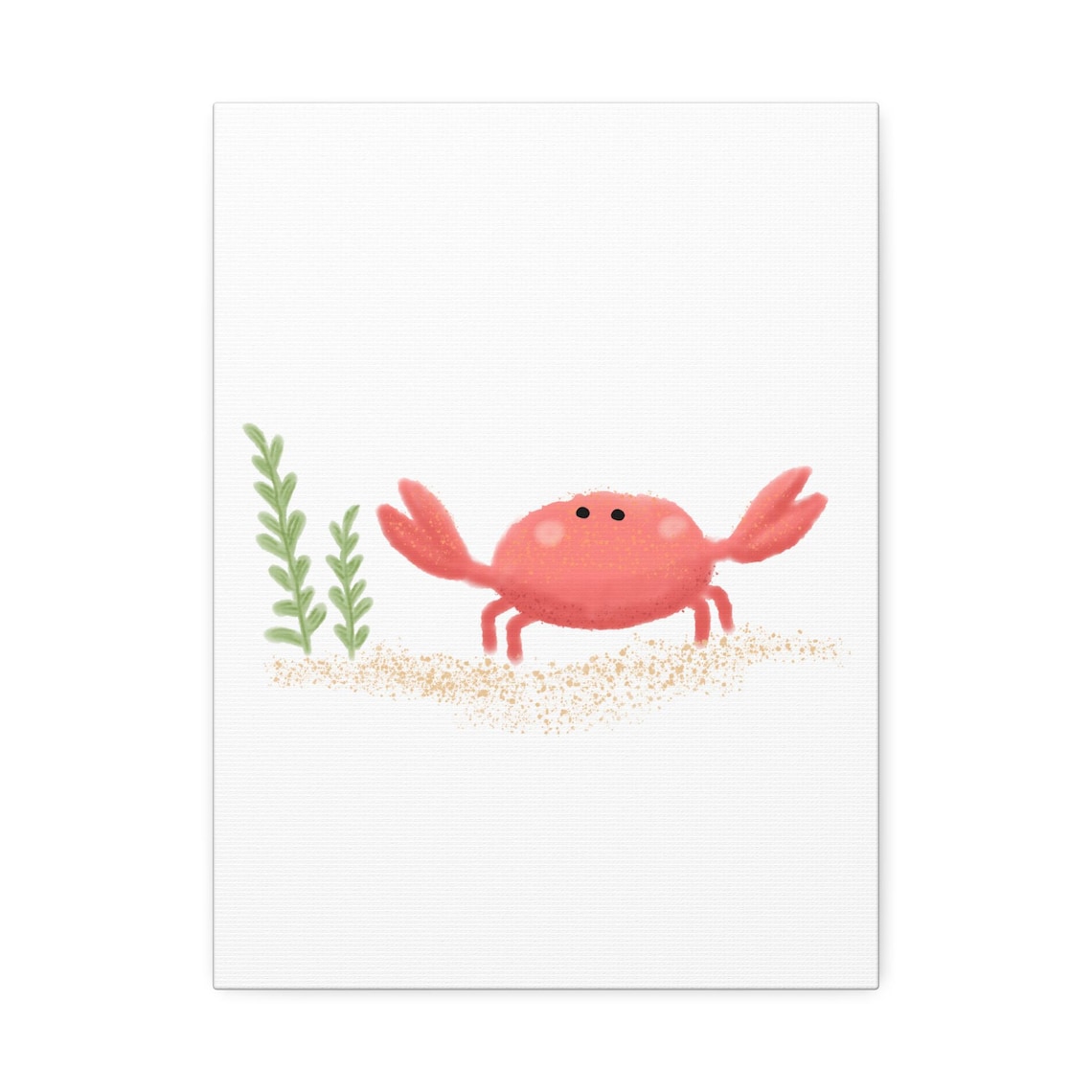 Cute Red Baby Crab Cartoon Sea Life Ocean Nursery Kids Wall Art - Image 3