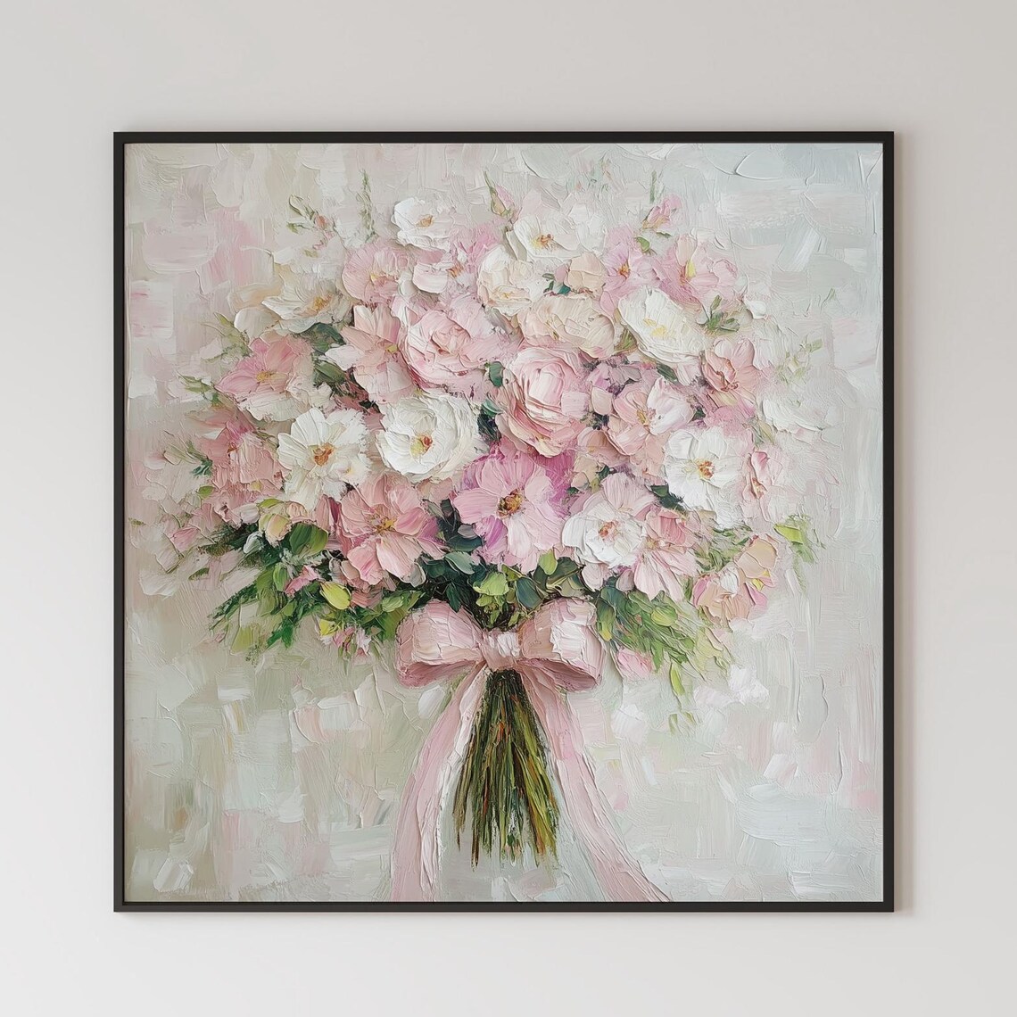 Wildflowers Oil Print, Neutral Botanical Floral Art