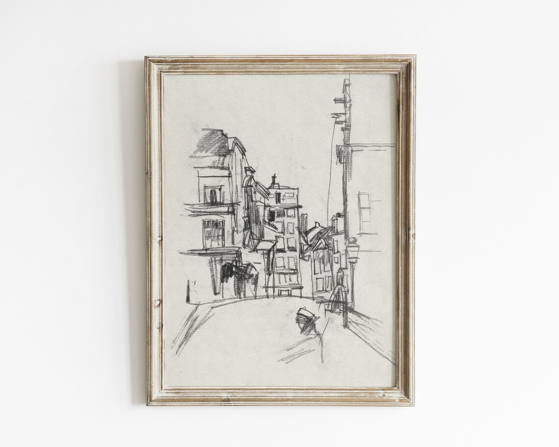 Vintage Architecture Line Art, Abstract Art Print