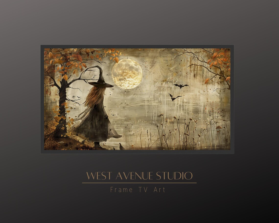 Creepy Halloween Witch Art Print, Farmhouse Decor - Image 4