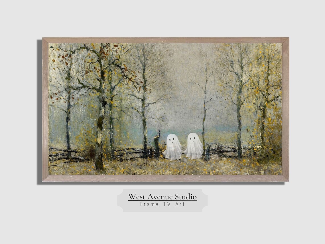 Halloween Ghost Decor, Vintage Halloween Wall Art