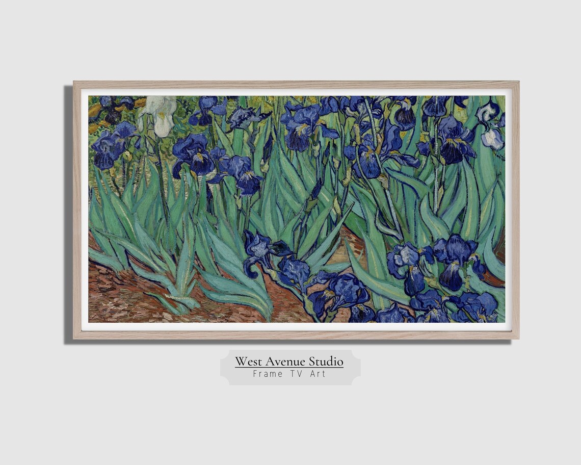 Vincent Van Gogh Irises Blue Flower Garden Oil Painting Wall Art Poster - Image 5