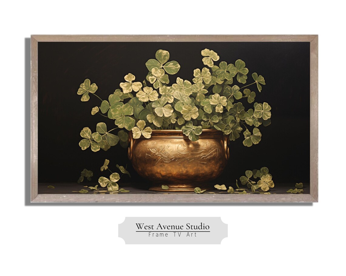 St. Patrick's Day Four Leaf Clover Pot of Gold Art Print - Image 4