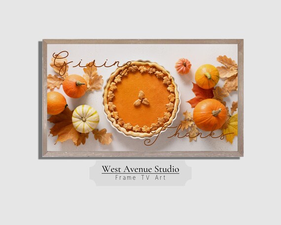 Giving Thanks Pumpkin Pie Flat Lay Fall Mini Pumpkins Autumn Poster