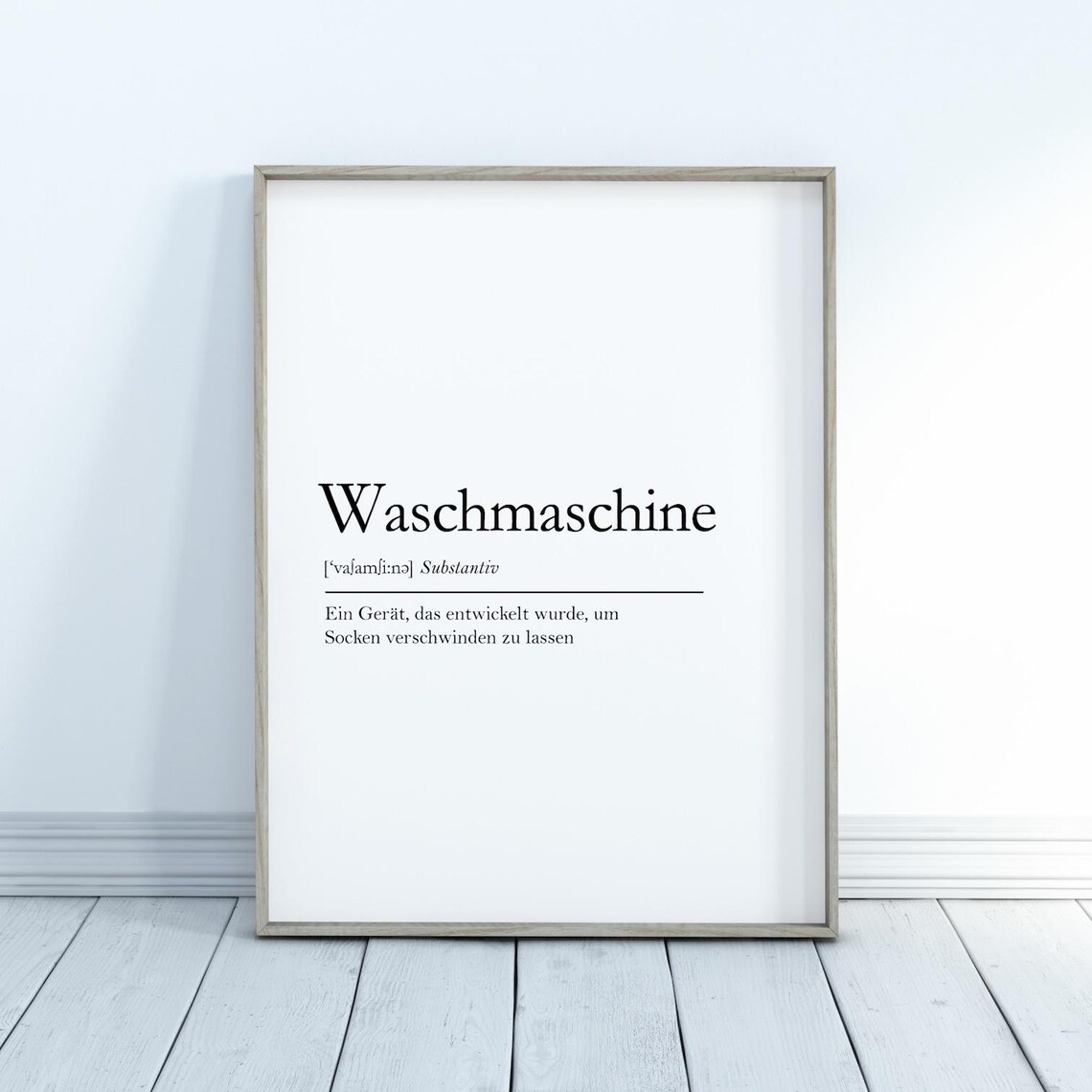 Waschmaschine Funny German Definition Minimalist Black White Poster