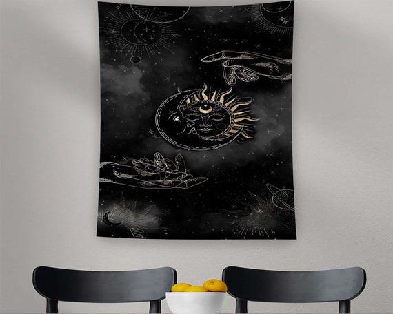 Gothic Tapestry Sun Gothic Tapestry Horror Tapestry Area Tapestry Tapestry For Salon Home Tapestry Modern Tapestry Gray Tapestry