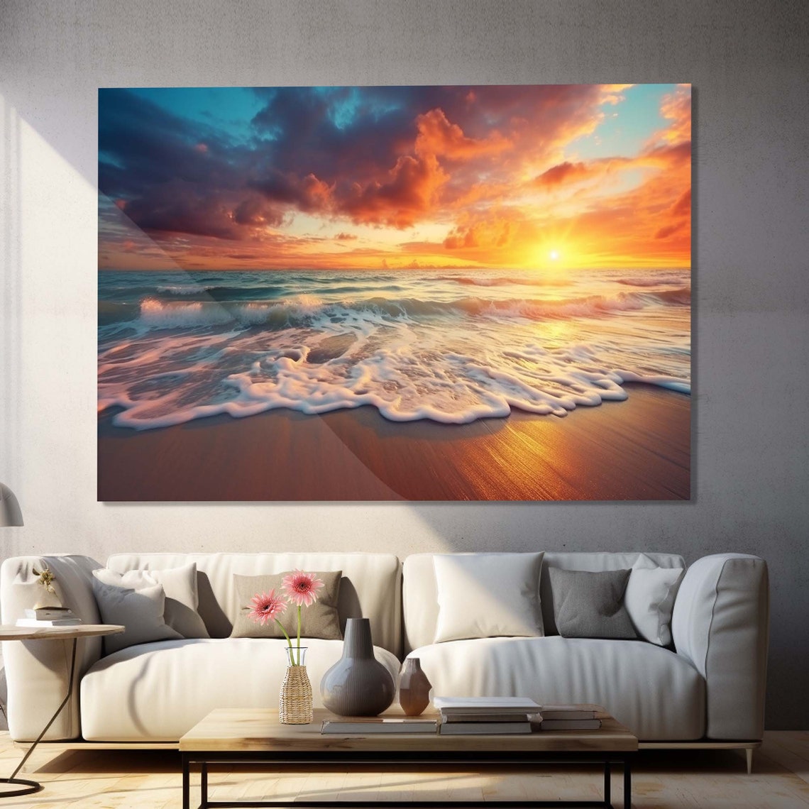 Tempered Glass Wall Art Office Wall Decor Luxury Wall Decor Modern Wall Decor Wall Decor Over The Bed Sunset Wall Decor - Image 3