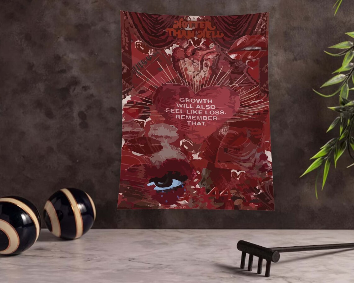 Red Minimalist Abstract Gothic Horror Art Print