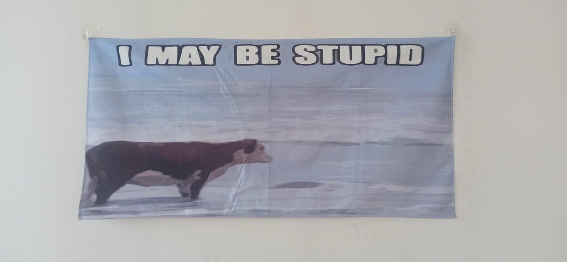 Cow Memes Minimalist Funny Wall Art Print - Image 2