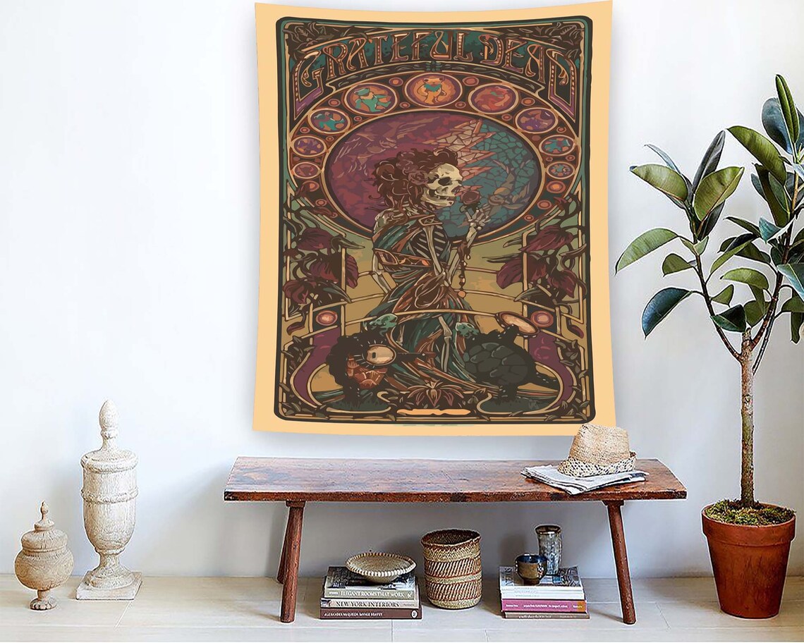 Skull Gothic Horror Tapestry Wall Art Print - Image 2