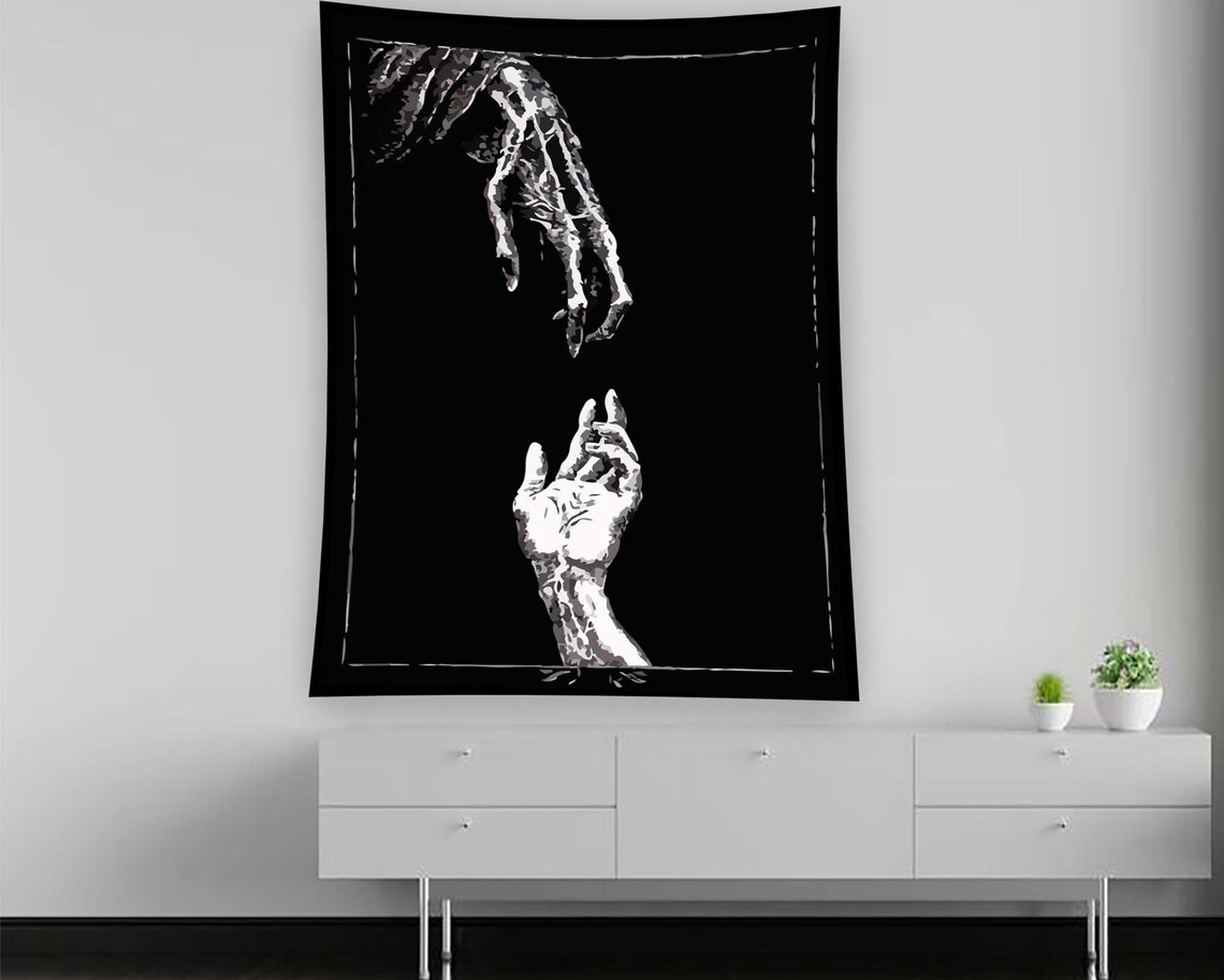 Gothic Abstract Couple Art Print, Minimalist Dark