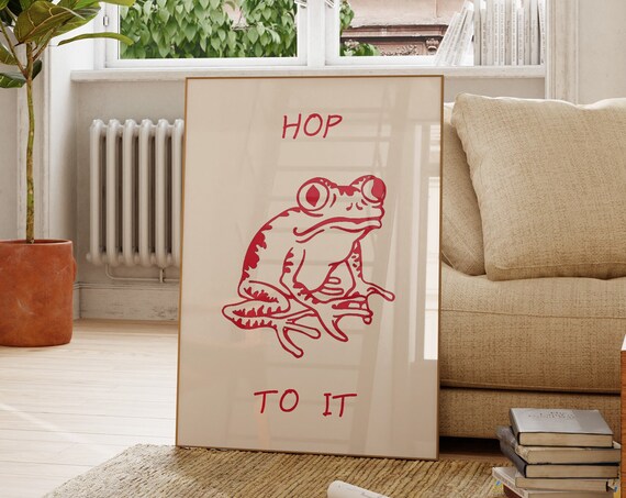 Minimalist Frog Print Funny Frog Art Toad Wall Art Trendy Frog Poster Cute Frog Print Positive Motivation Art 1 Print