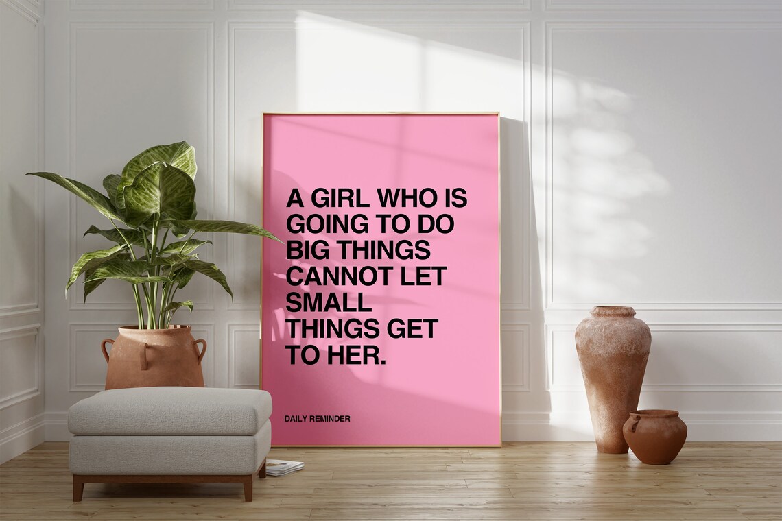 Pink Typography Quote Poster, Minimalist Bedroom Decor - Image 2