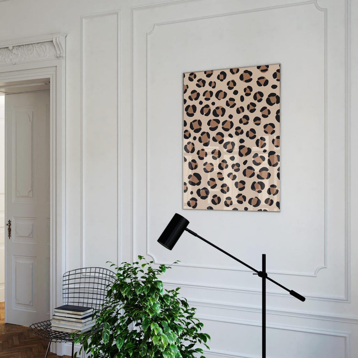 Leopard Spots Neutral Tan Brown Boho Safari Animal Pattern Poster - Image 3