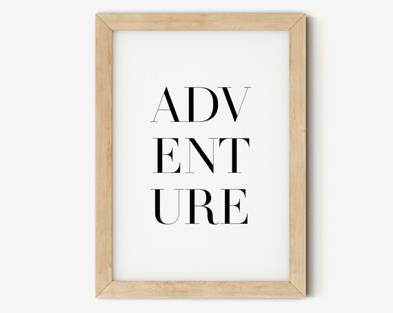 Adventure Stacked Typography Poster for Travel Lovers Wall Decor