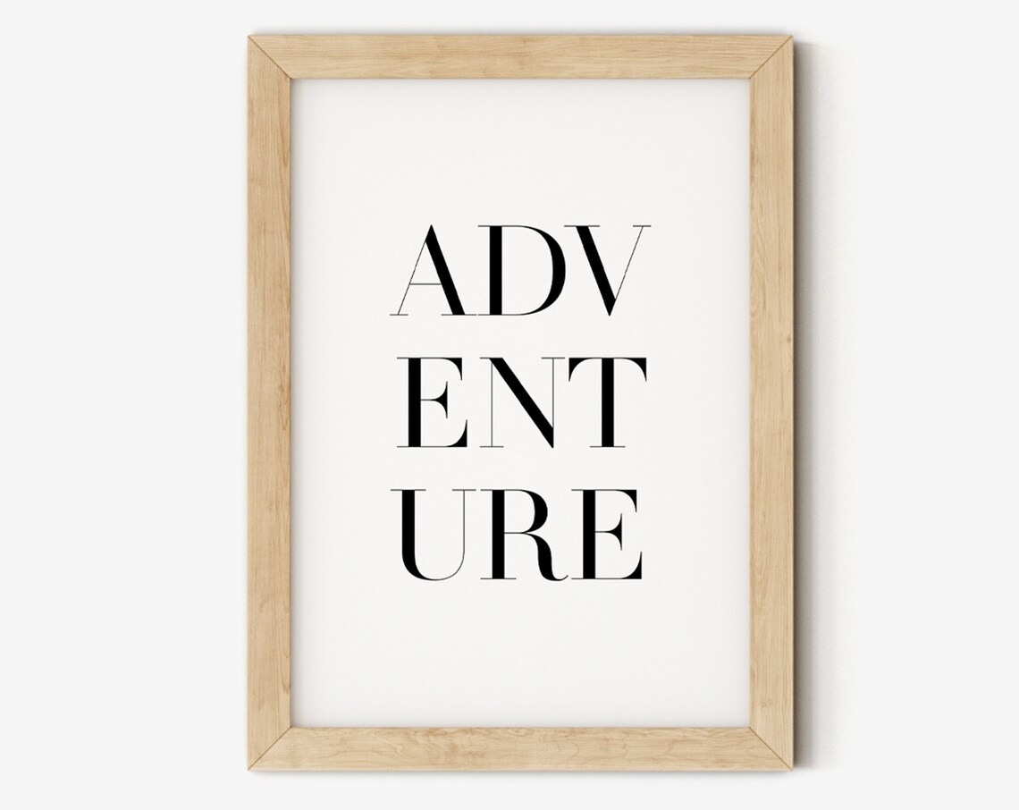 Adventure Stacked Typography Poster for Travel Lovers Wall Decor