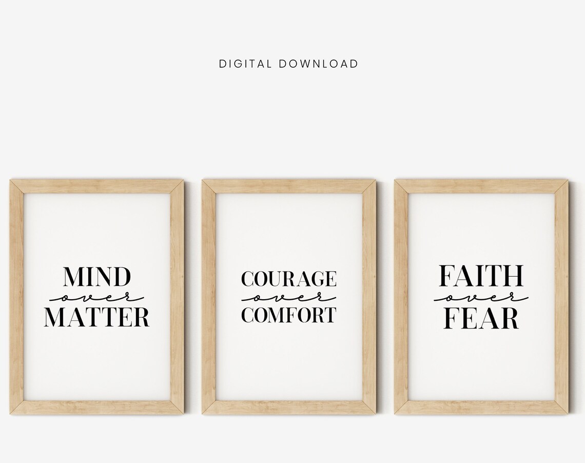 Courage Over Comfort Modern Motivational Typography Quote Poster - Image 6