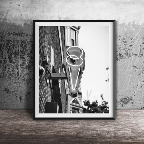 Ice Cream Cone Unframed Photography Print Bright Colorful Kitchen Decor Red Summer Design