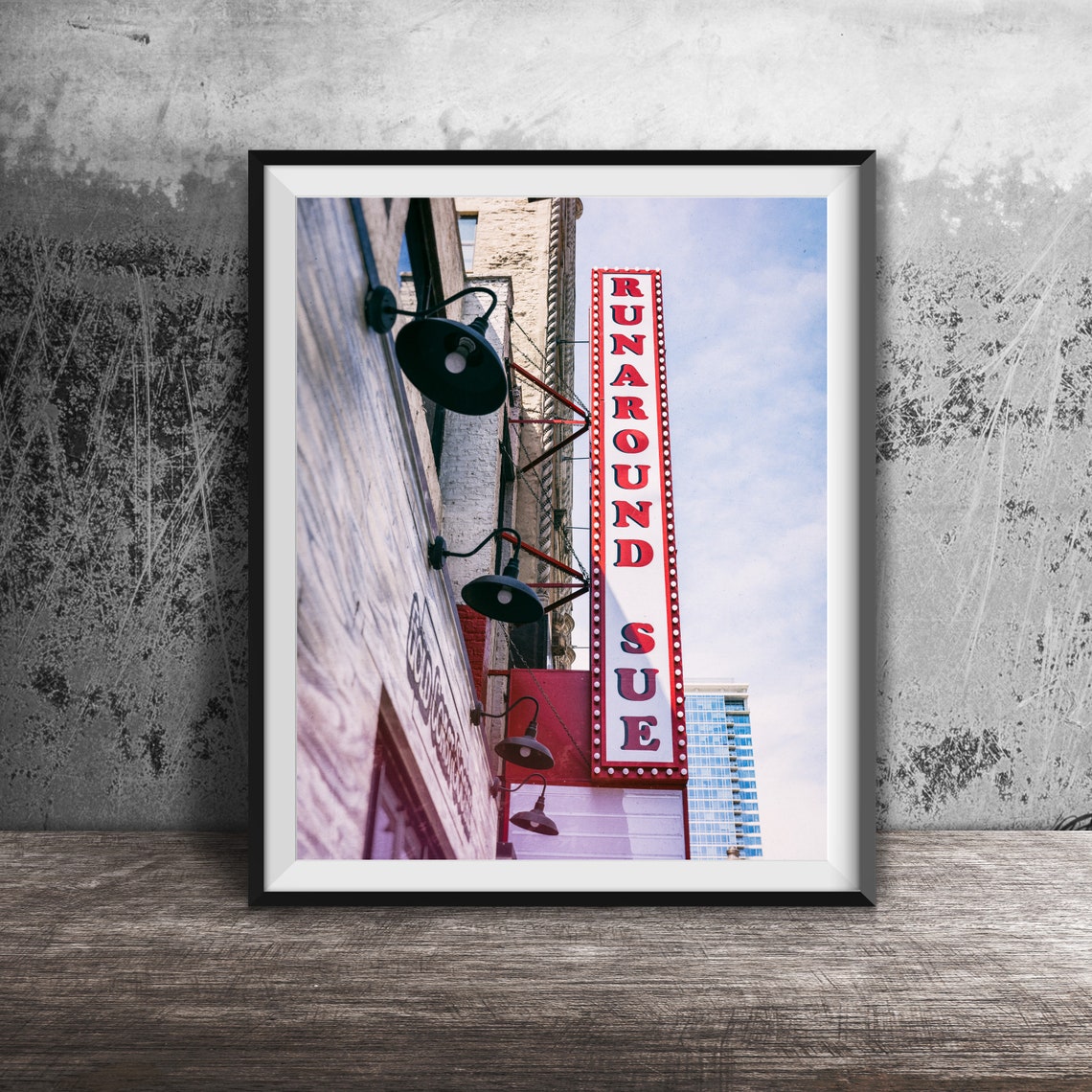 Runaround Sue Tall Vertical Red Sign Rock Roll Photography Poster