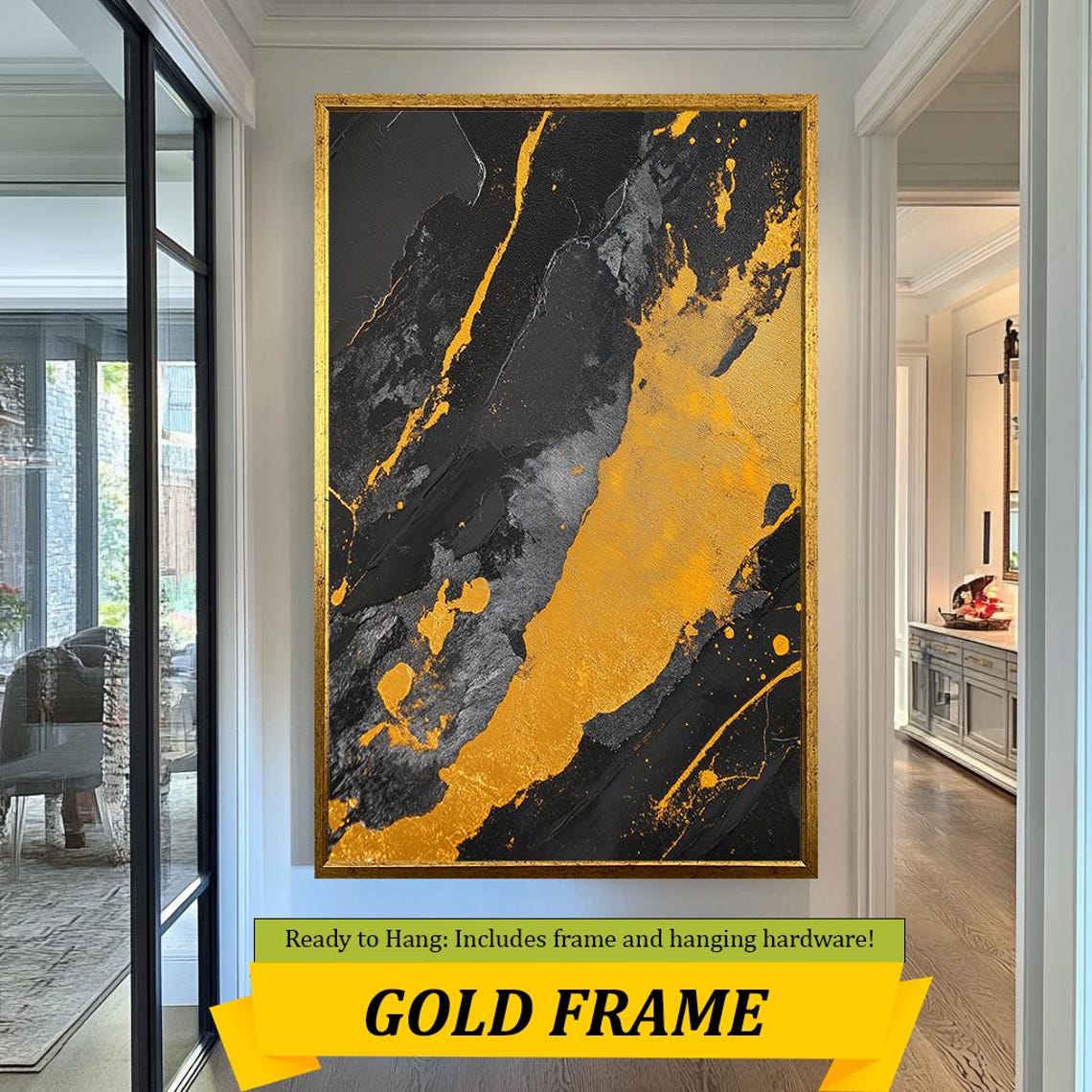 Black Gold Abstract Marble Art Modern Luxury Textured Wall Poster - Image 5