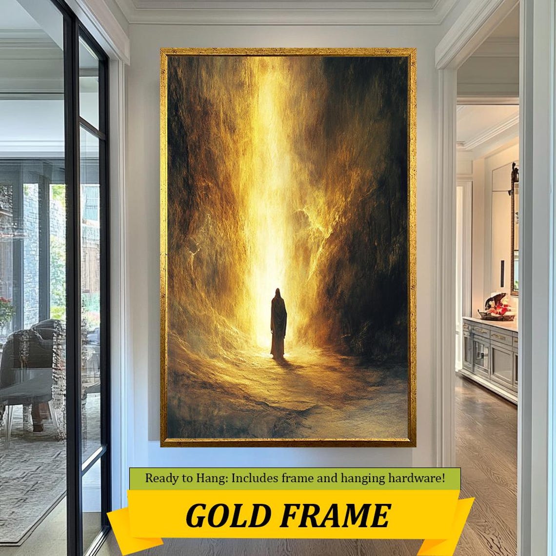 Jesus Walking Toward Heavenly Light In Dark Cave Resurrection Poster - Image 5