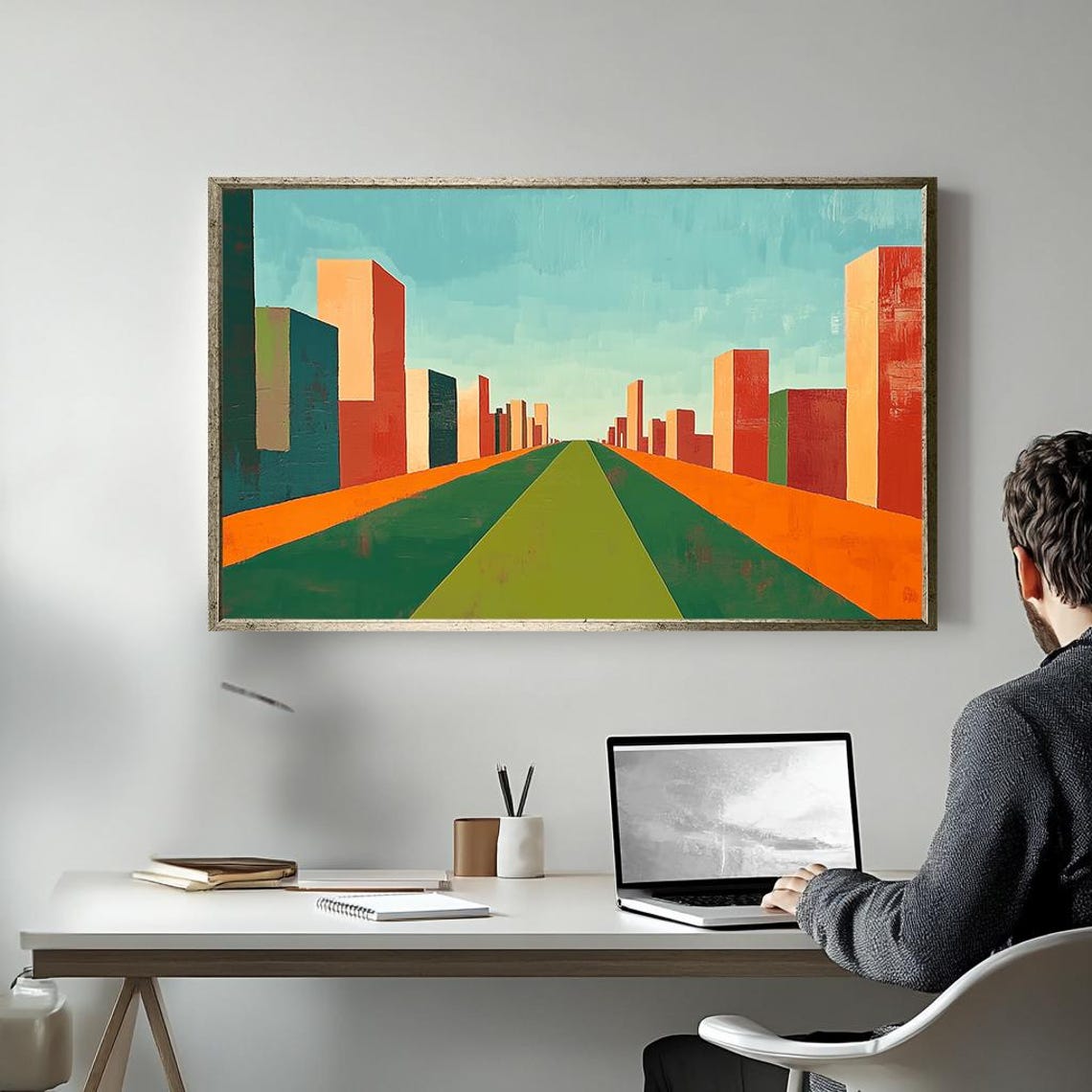 Geometric City Avenue Minimalist Urban Blocks Modern Abstract Poster - Image 5