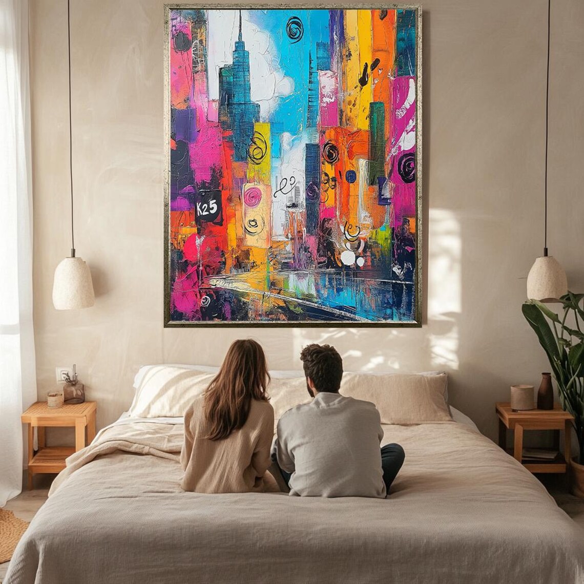 Cityscape Abstract, Urban Skyline Wall Art Print - Image 2
