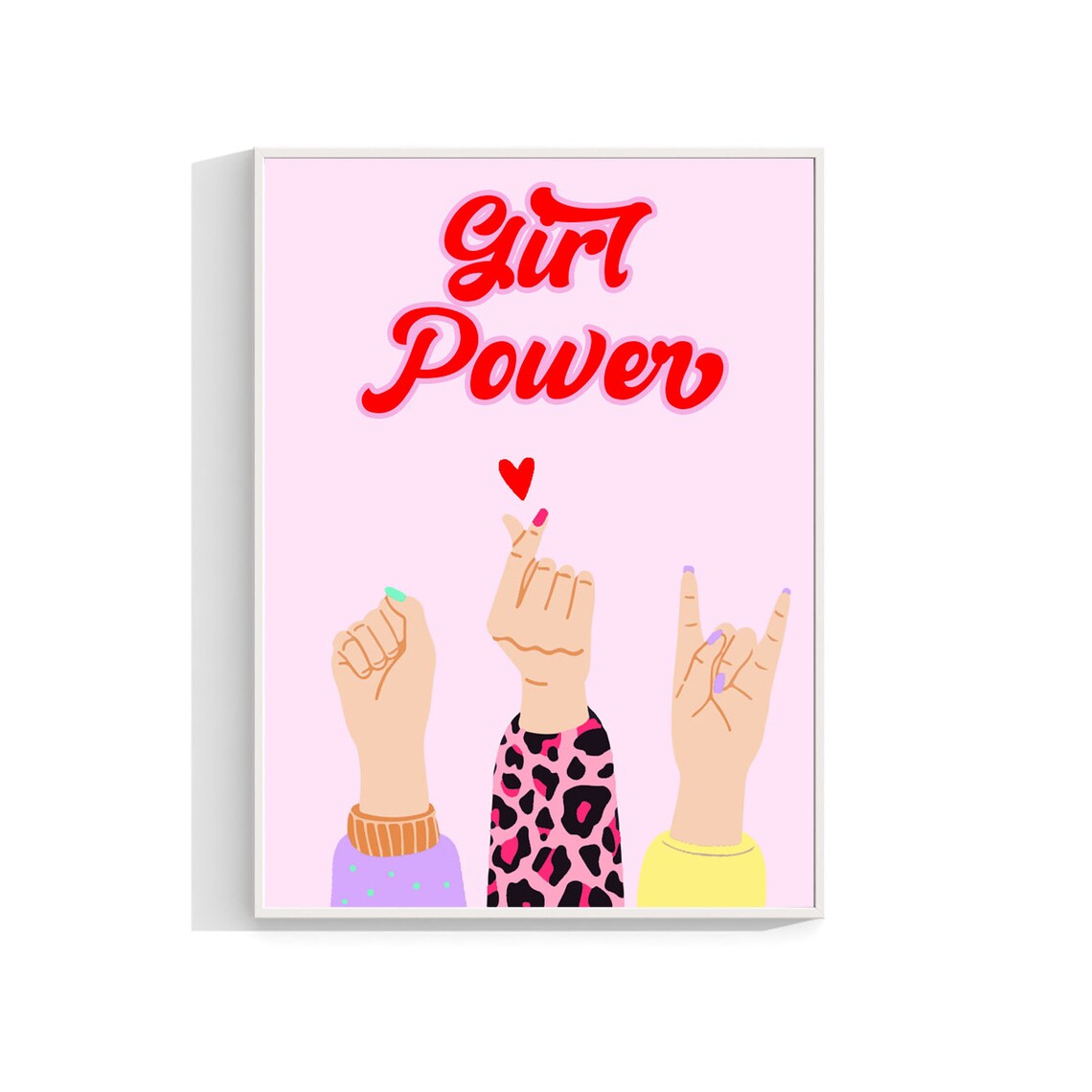 Girl Power Hands Art Print, Feminism Bedroom Decor