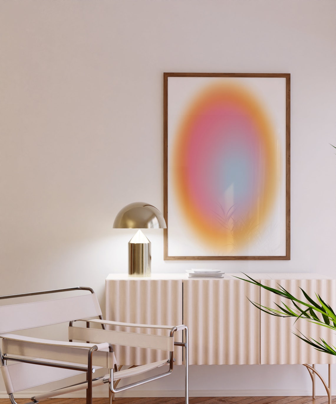 Multicolor Aura Gradient Pink Orange Blue Abstract Art Poster - Image 3