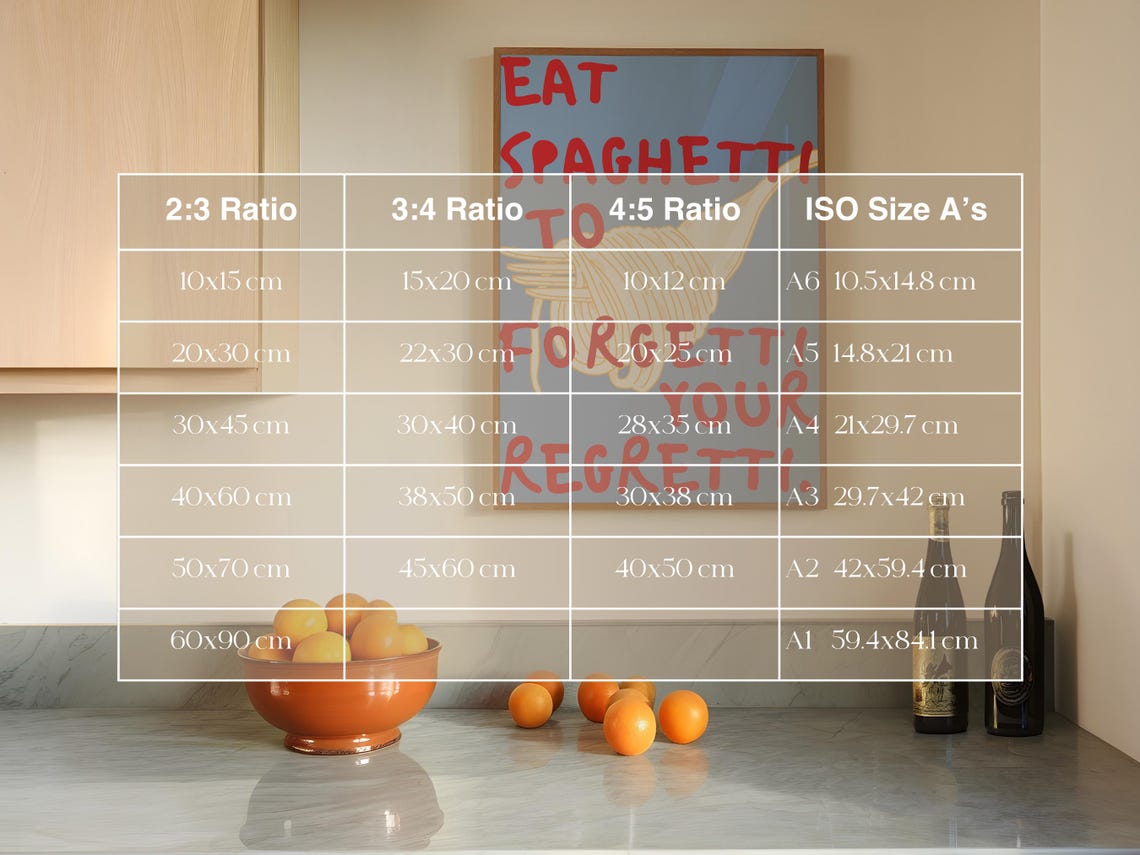 Eat Spaghetti to Forgetti Your Regretti Blue Retro Food Poster - Image 4
