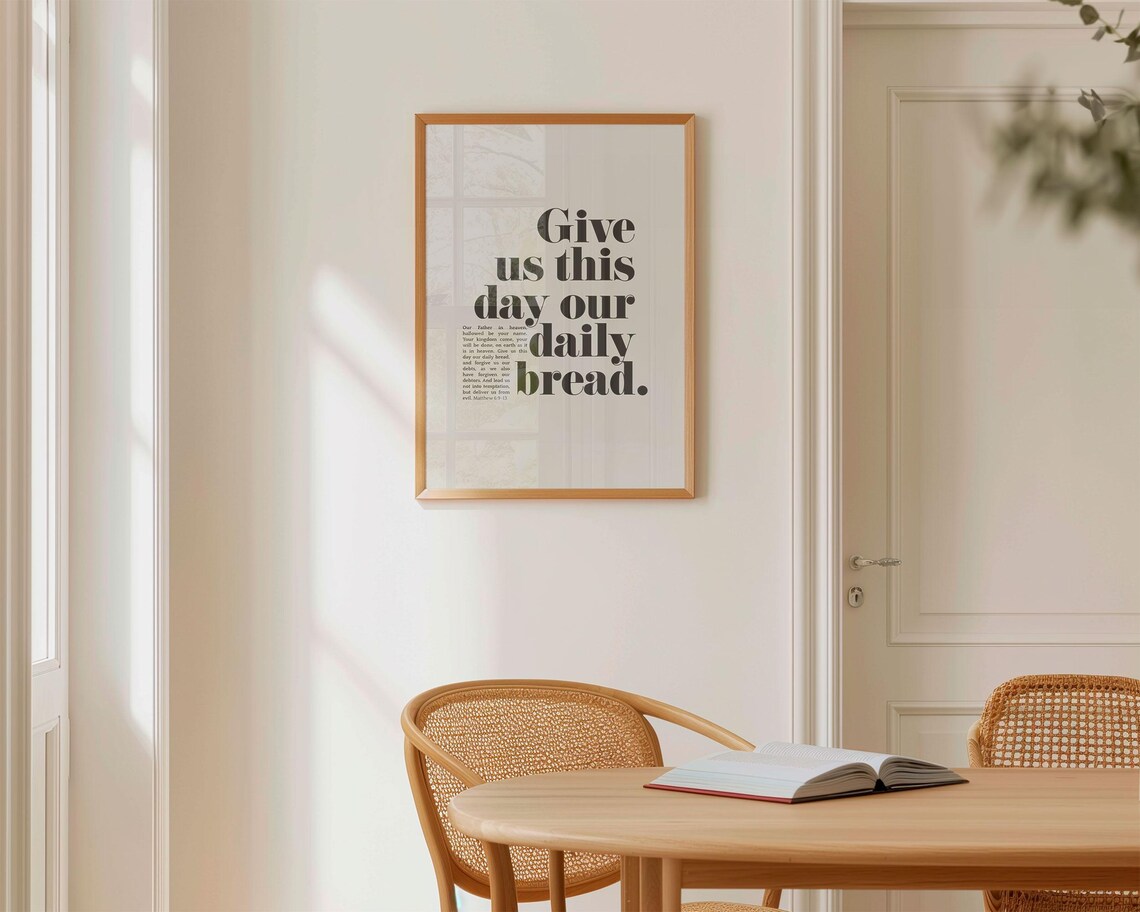 Daily Bread Matthew 6 Christian Scripture Art Print - Image 4