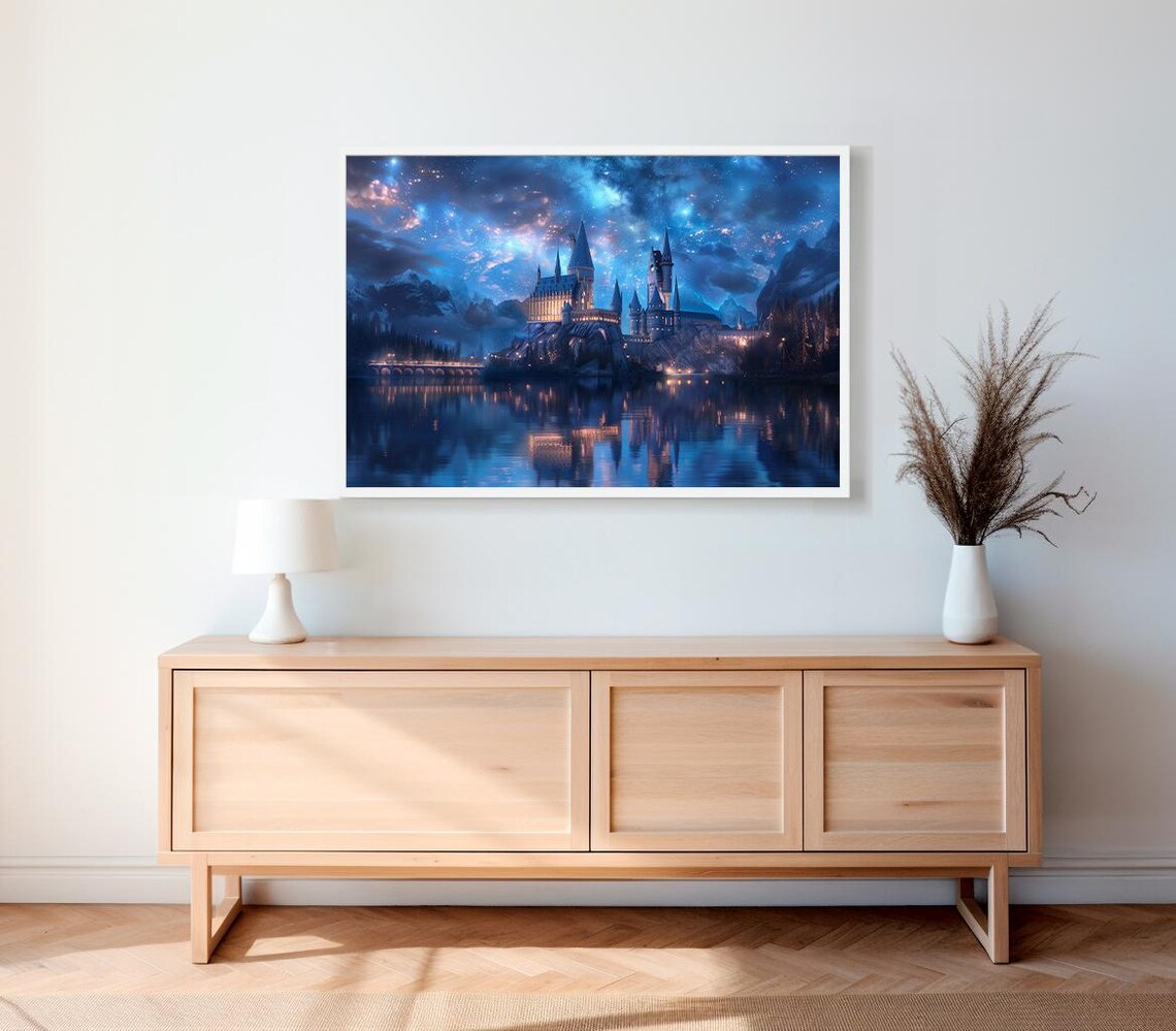 Wizard School Vintage Castle, Van Gogh-Inspired Poster - Image 2