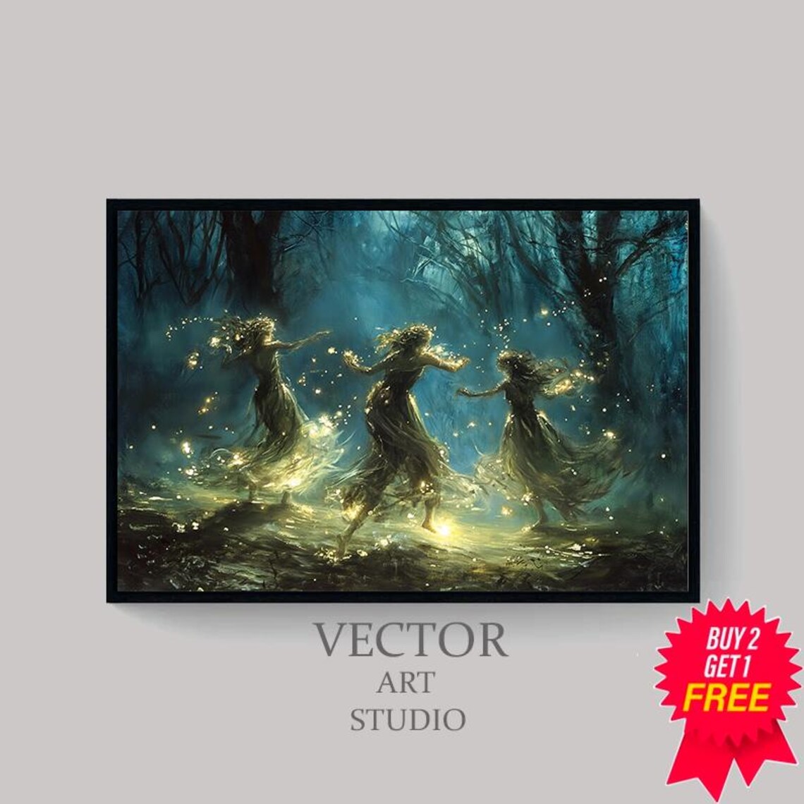 Fairies Vintage Wall Art Fae Witchy Moody Wall Art Dark Art Cottagecore Girls Room Decor Girly Whimsical Wall Art - Image 4