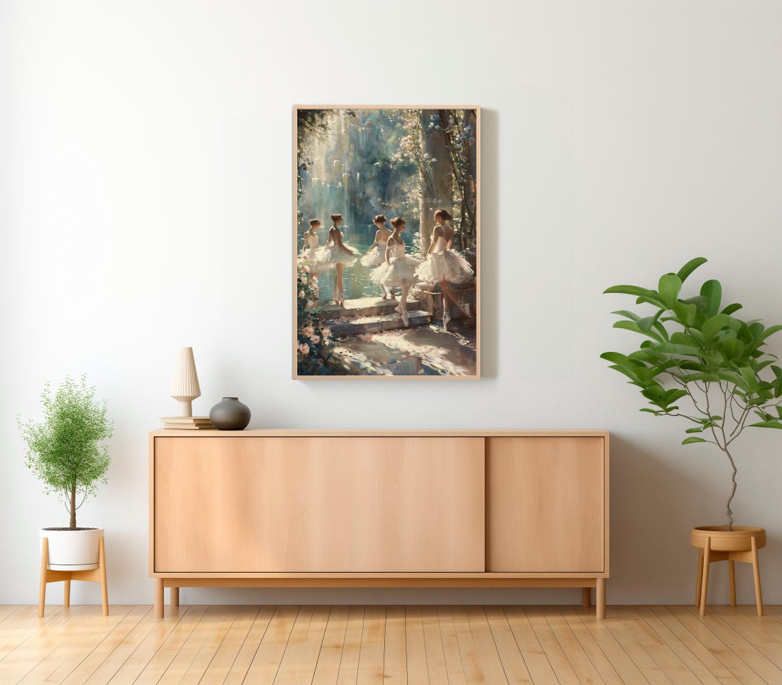 Ballet Print Coquette Room Decor Vintage Wall Art Coquette Wall Art Ballet Dance Balletcore Print Ballerina Tutu Oil Painting Ballerina Art - Image 2