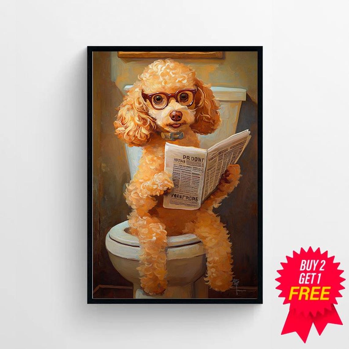 Goldendoodle Auf Toilette Badezimmer Bild Digitaler Goldendoodle Geschenk Funny Picture Einrichtung Ideen Badezimmer Wall Art - Image 4