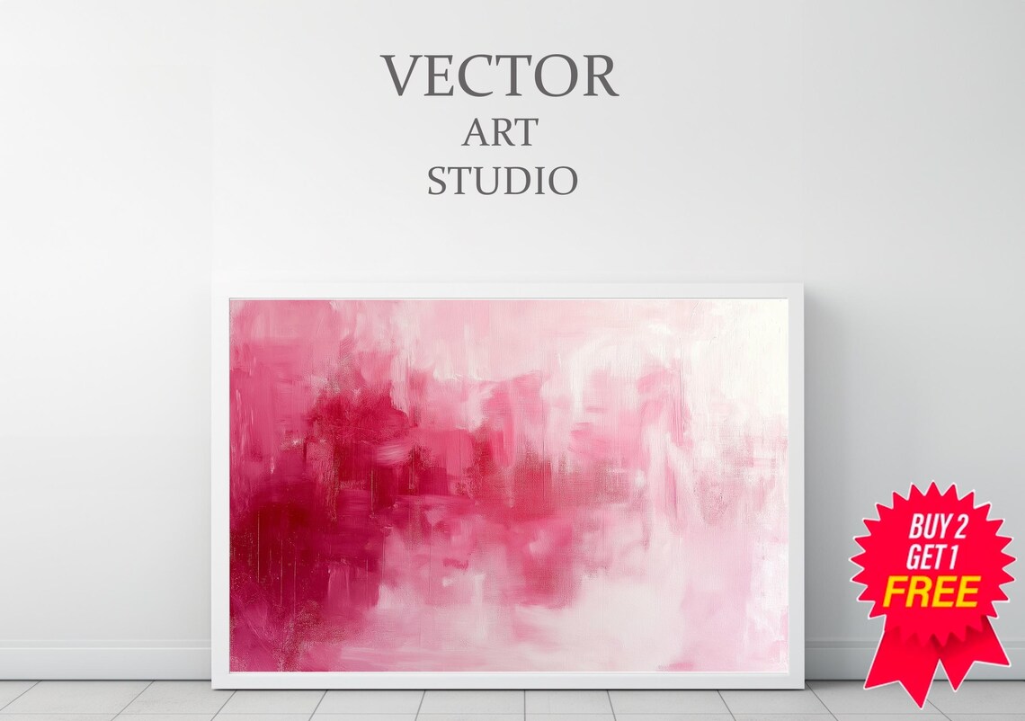 Soft Pink Blush Dreamy Abstract Color Field Watercolor Wash Poster - Image 3