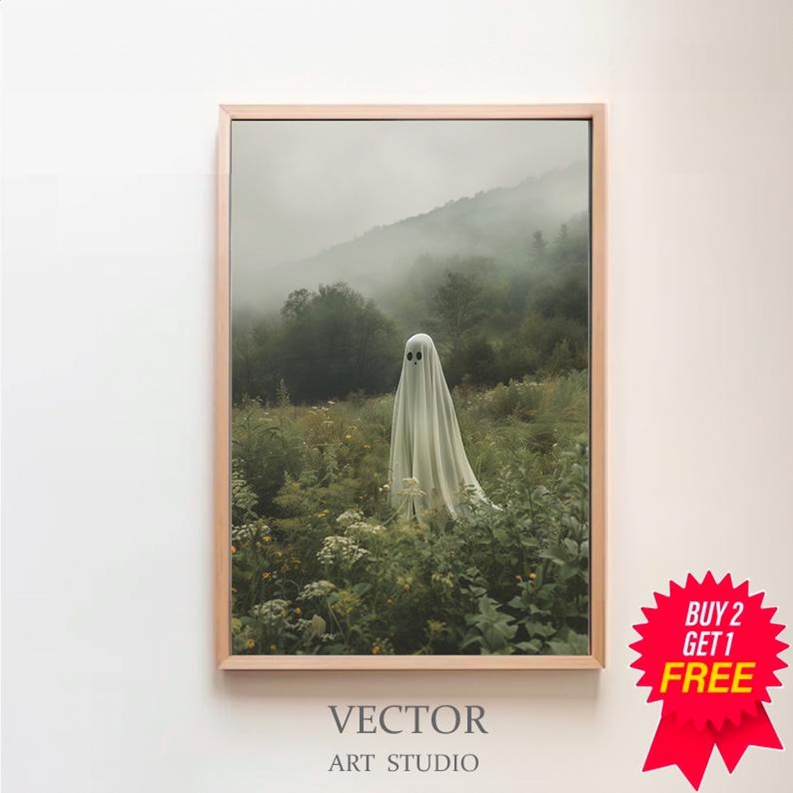 Ghost In The Forest A Ghost In The Highlands Vintage Poster Art Poster Print Dark Academia Ghost Print Gothic Victorian