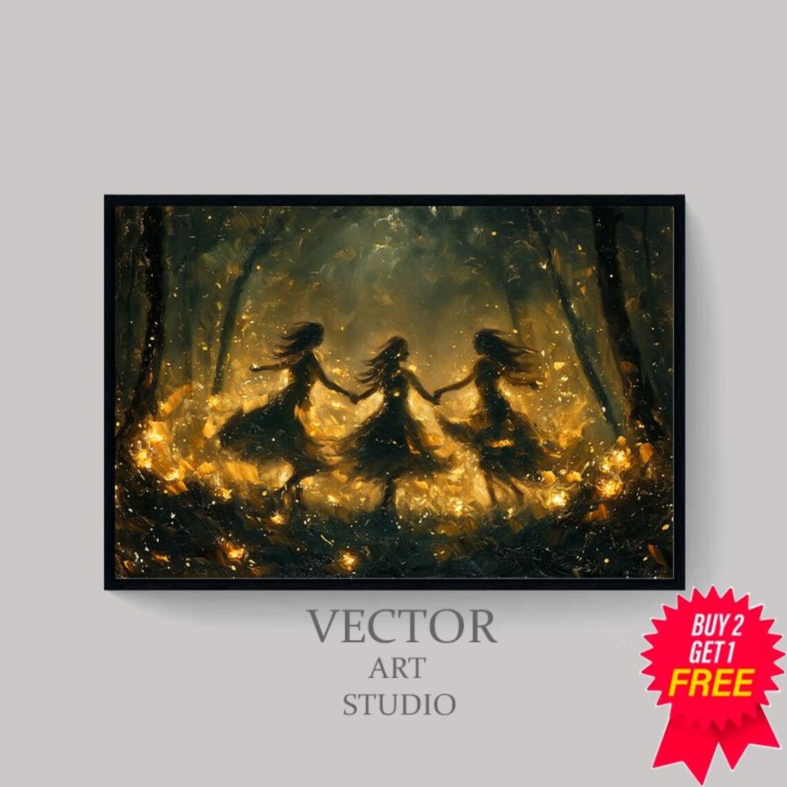 Fairies Vintage Wall Art Fae Witchy Moody Wall Art Dark Art Cottagecore Girls Room Decor Girly Whimsical Wall Art - Image 4