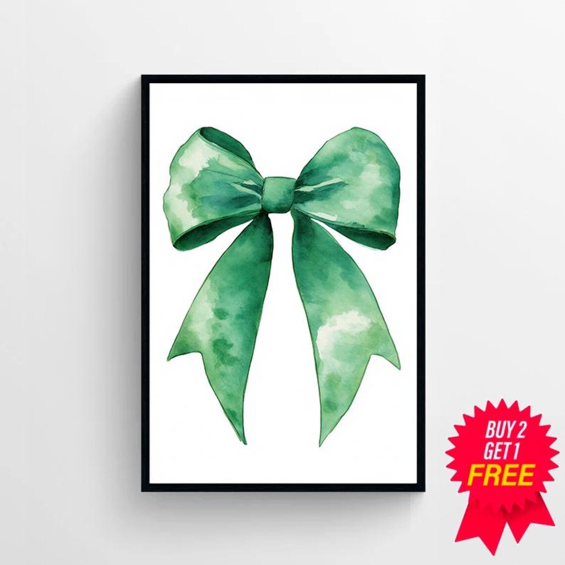 Sage Green Bow Preppy Coquette Nursery Wall Art Print - Image 4
