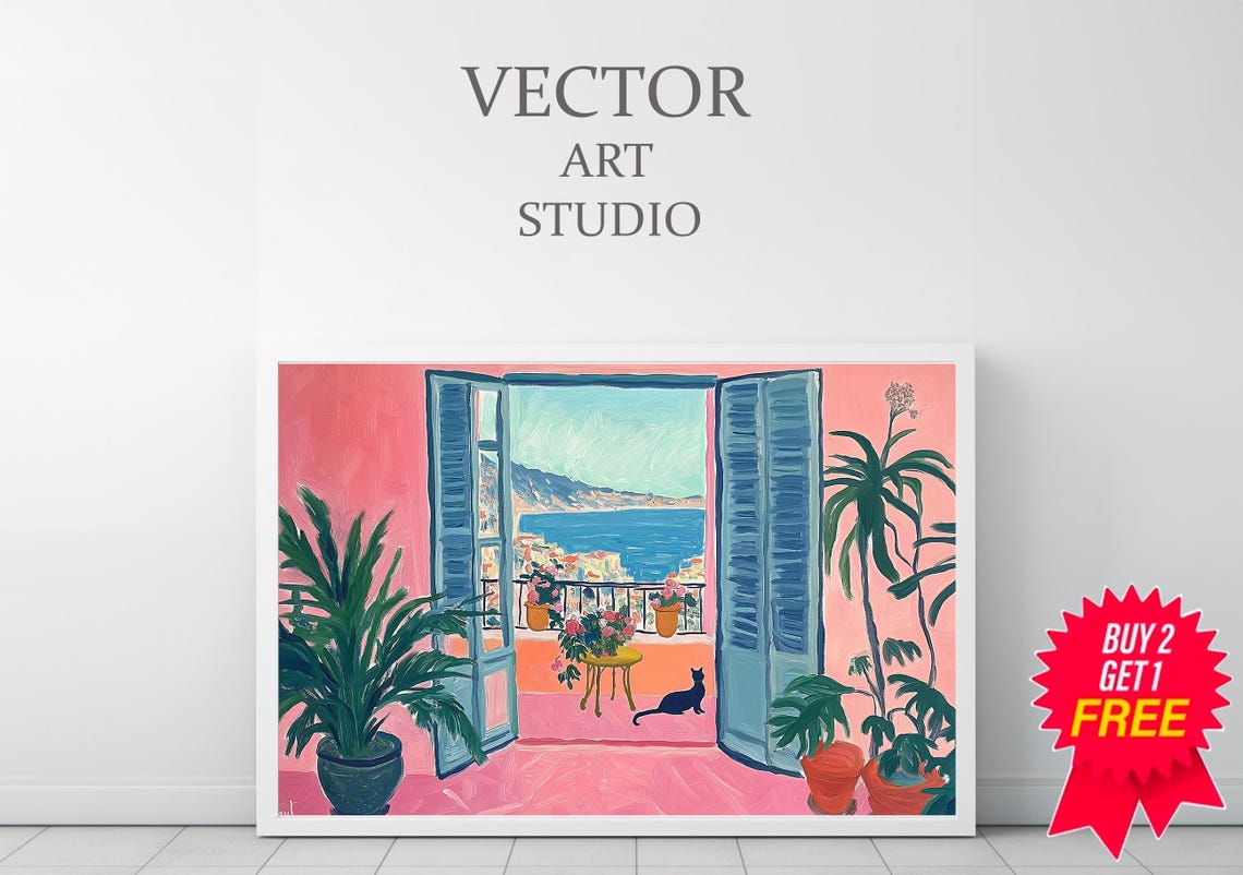Henri Matisse Poster Farbfrohe Wandkunst Als Matisse Print Matisse Kunstdruck Moderner Horizontaler Kunstdruck Matisse Museum Print - Image 3