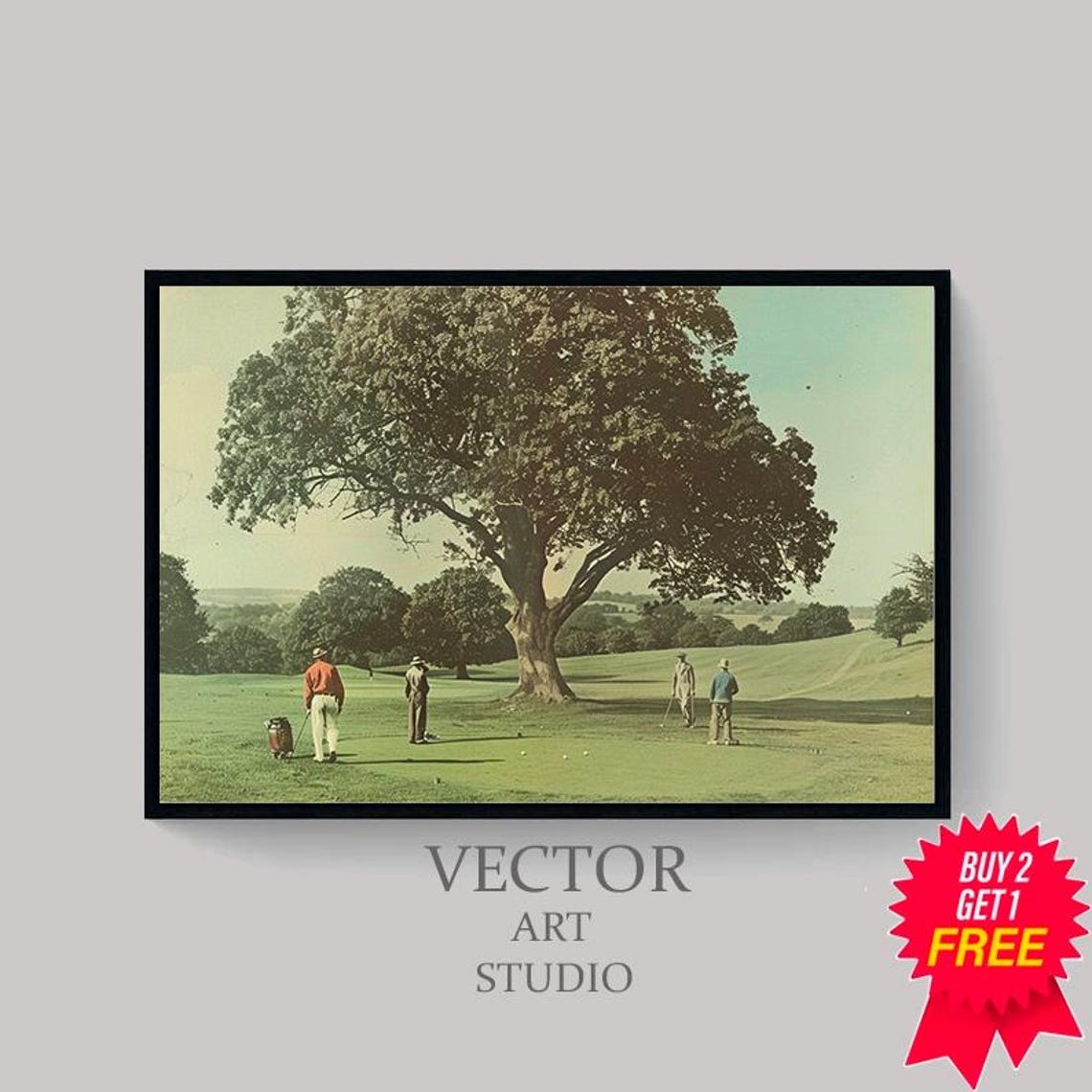 Golf Vintage Painting Landscape Art Print Vintage Golf Course Wall Art Wall Decor Golf Fan Gifts - Image 4