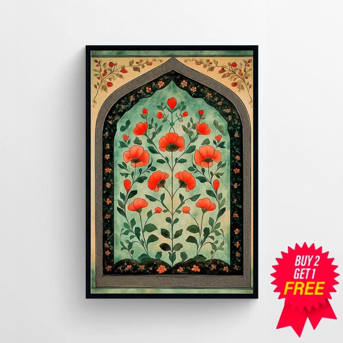 Palestine Floral Arch Art Print, Arabic Decor - Image 4