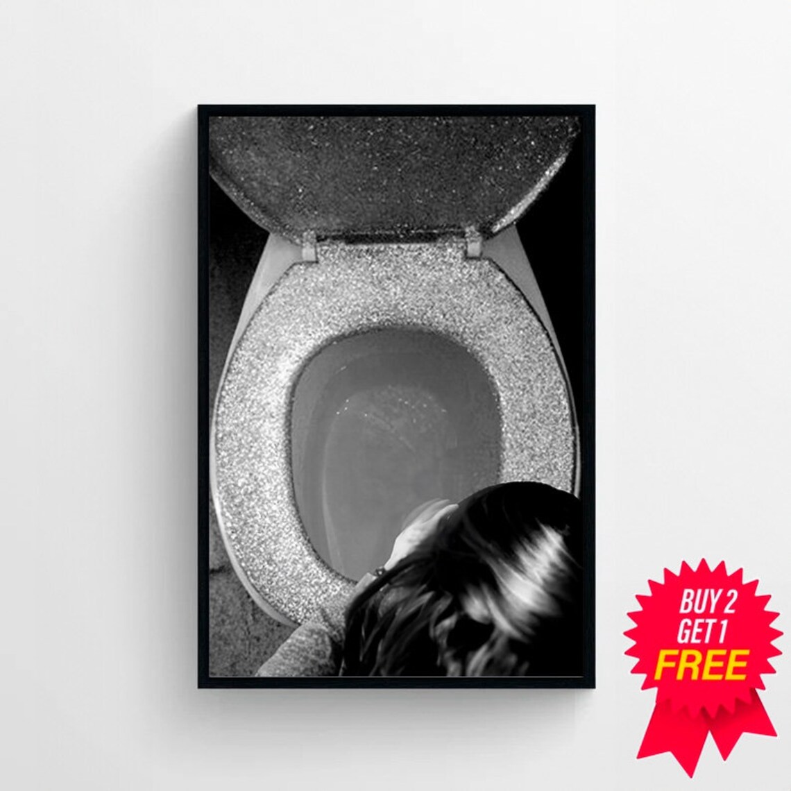 After The Disco Party Print Black And White Girls Bathroom Decor Funny Bathroom Wall Art Bar Poster Teen Girl Bedroom - Image 4